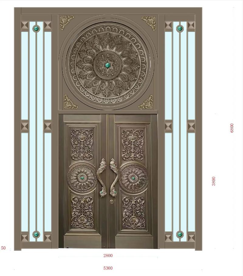 一款高訂銅門,設計方案都用了半年時間.#別墅入戶門推薦 #銅